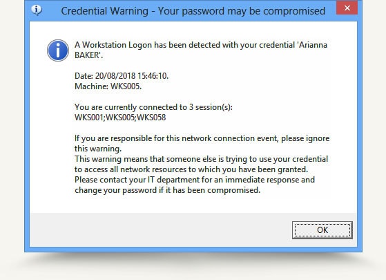 Credential Warning