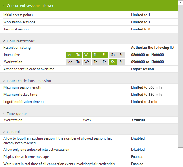 Concurrent sessions allowed