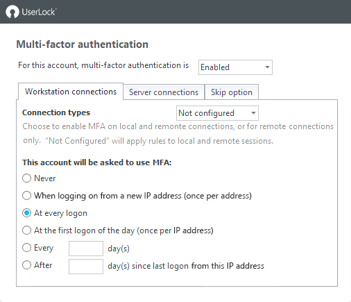 Two Factor Authentication - Settings