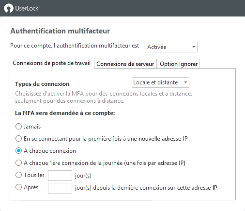 Authentification à deux facteurs- Paramètres