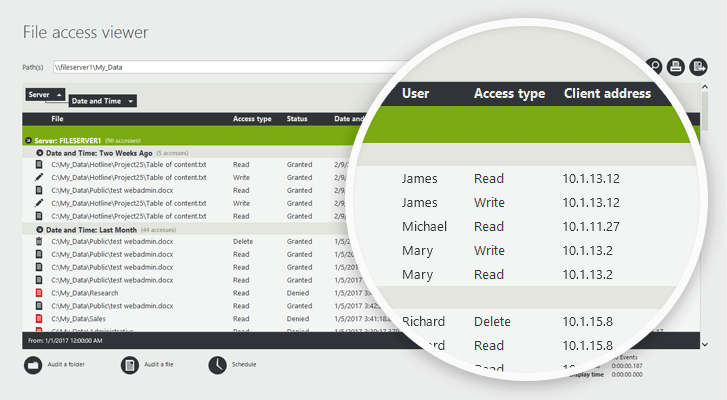 File access viewer File access viewer