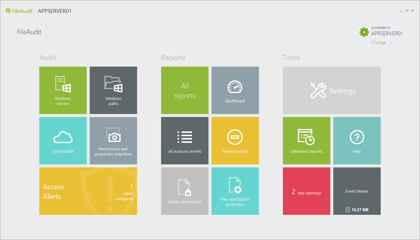 File auditing dashboard