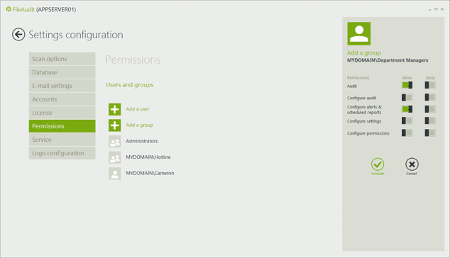 Granular permissions