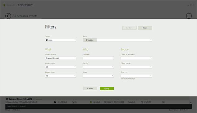 File Access Filtering